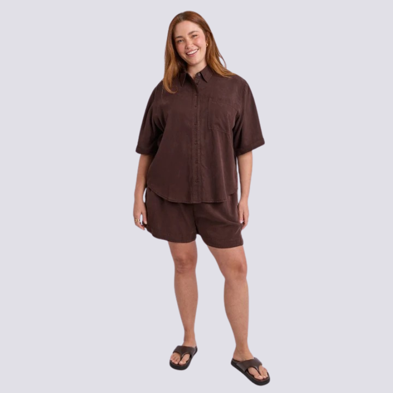 Bliss Washed Shirt Chocolate