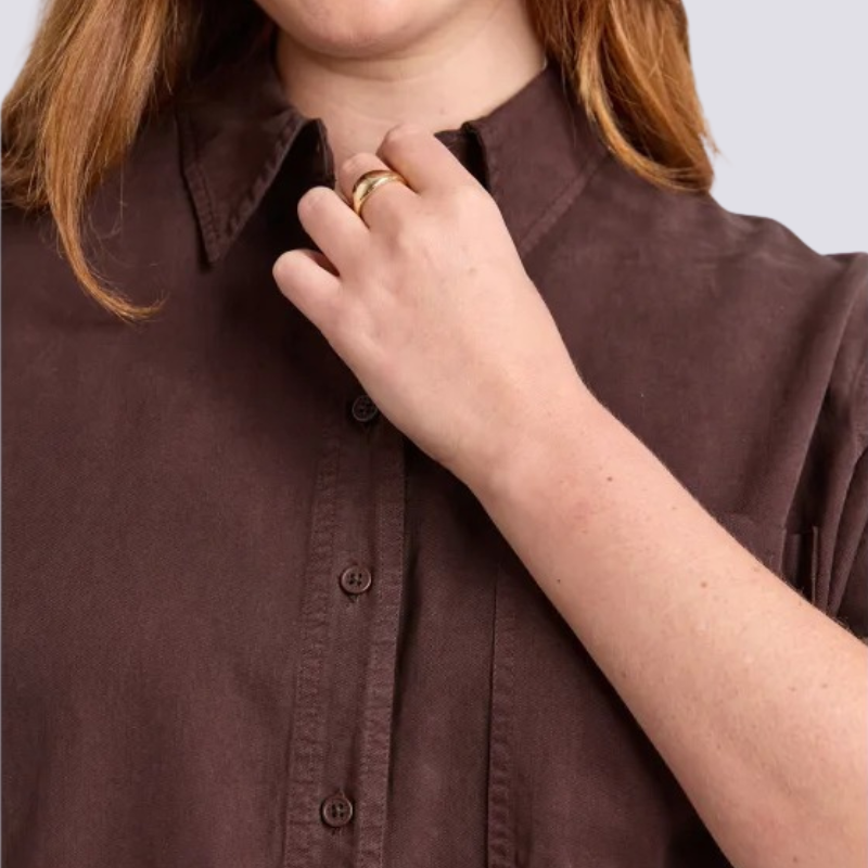 Bliss Washed Shirt Chocolate
