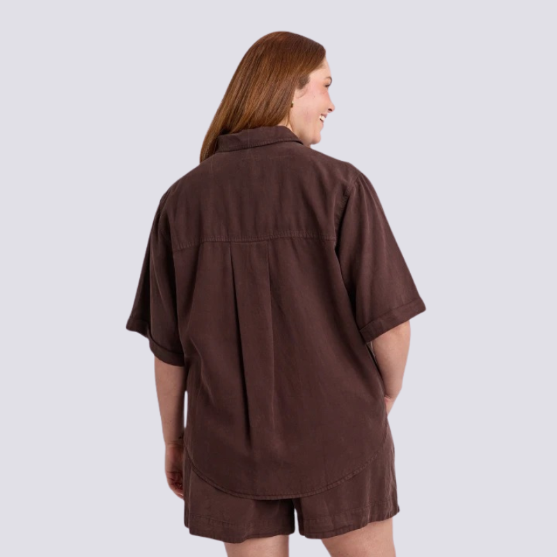 Bliss Washed Shirt Chocolate