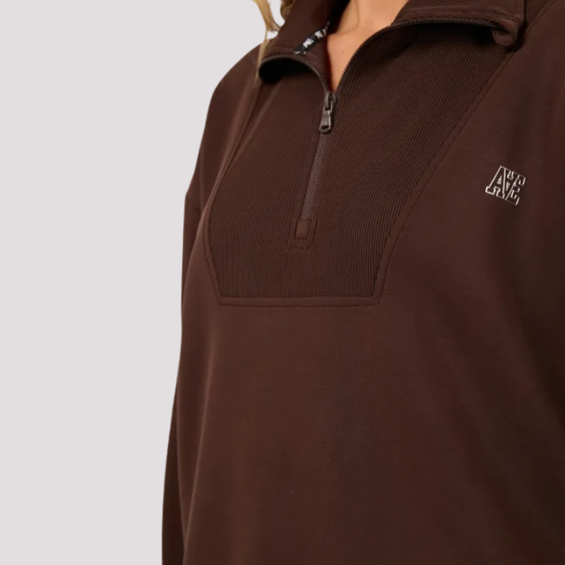 Luxe Active 1/4 Zip Brown