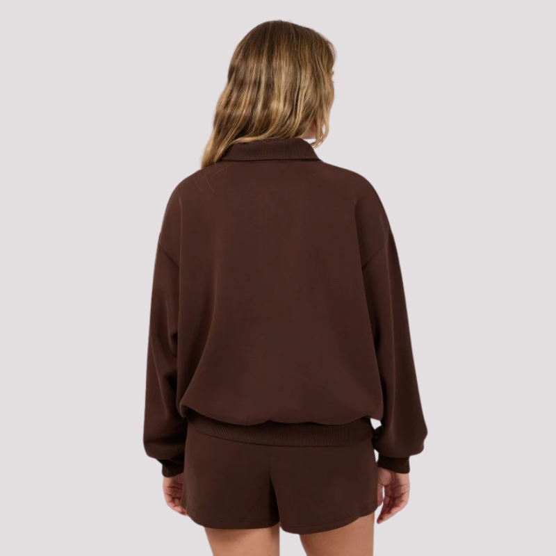 Luxe Active 1/4 Zip Brown