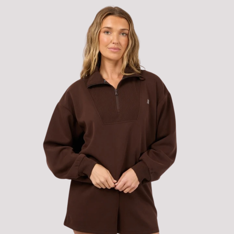 Luxe Active 1/4 Zip Brown