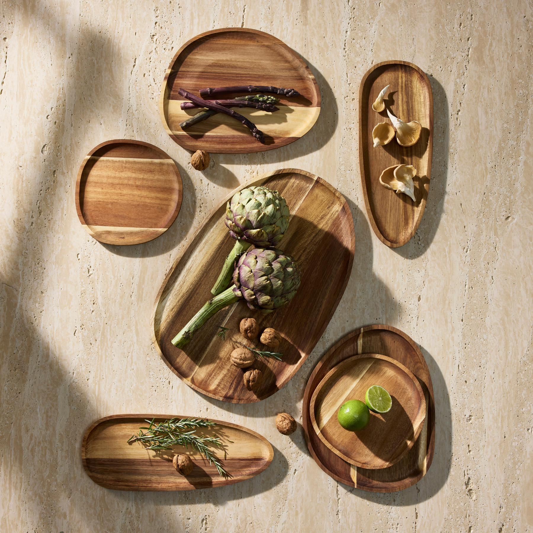 Forme Acacia Wood Organic Platter 45x30cm Natural