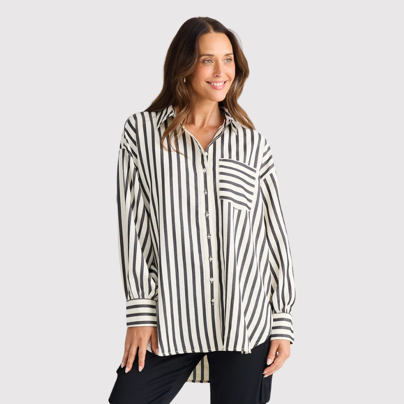 Ezra Shirt Black Stripe