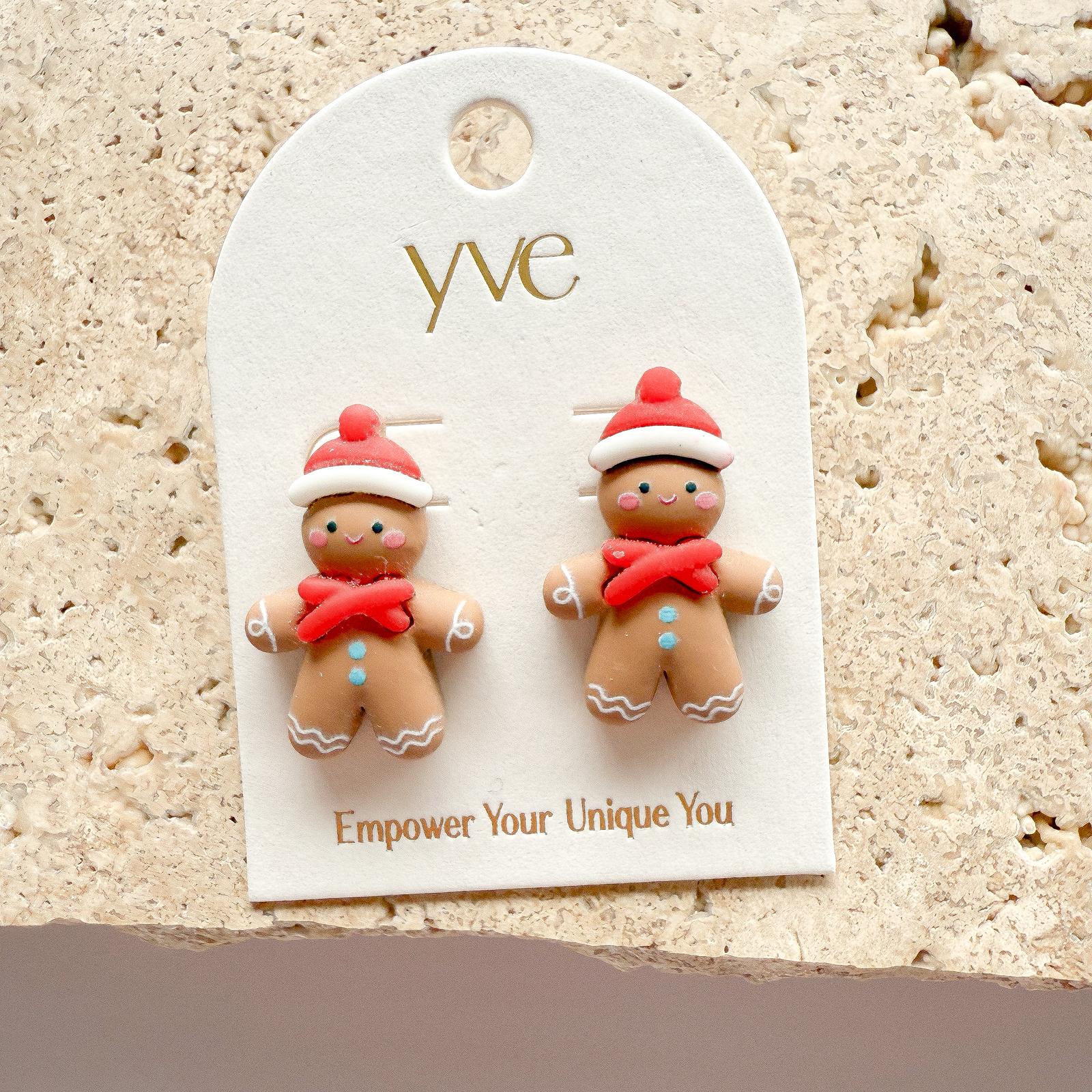 Gingerbread Clay Earrings