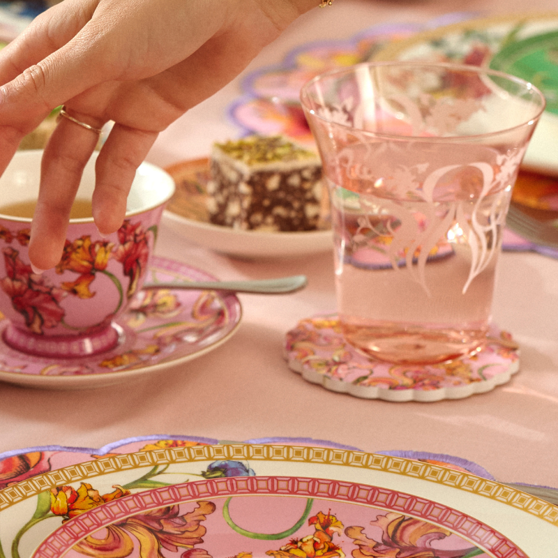 Estelle Michaelides Mystique Ceramic Round Coaster 10cm Pink
