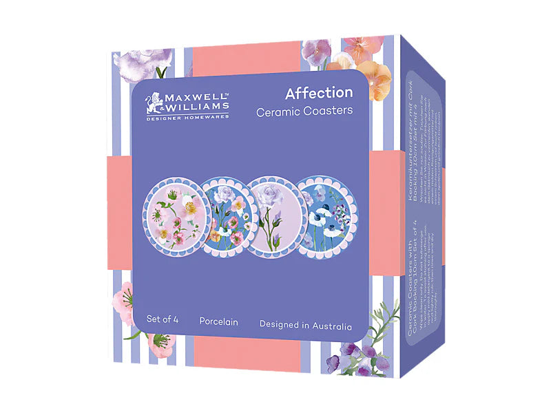 Affection Ceramic Coaster 10cm Set of 4 Assorted Gift Boxed