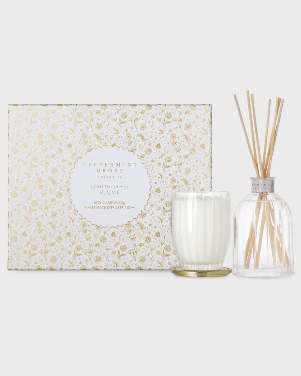Lemongrass & Lime Mini Candle/Diffuser Set