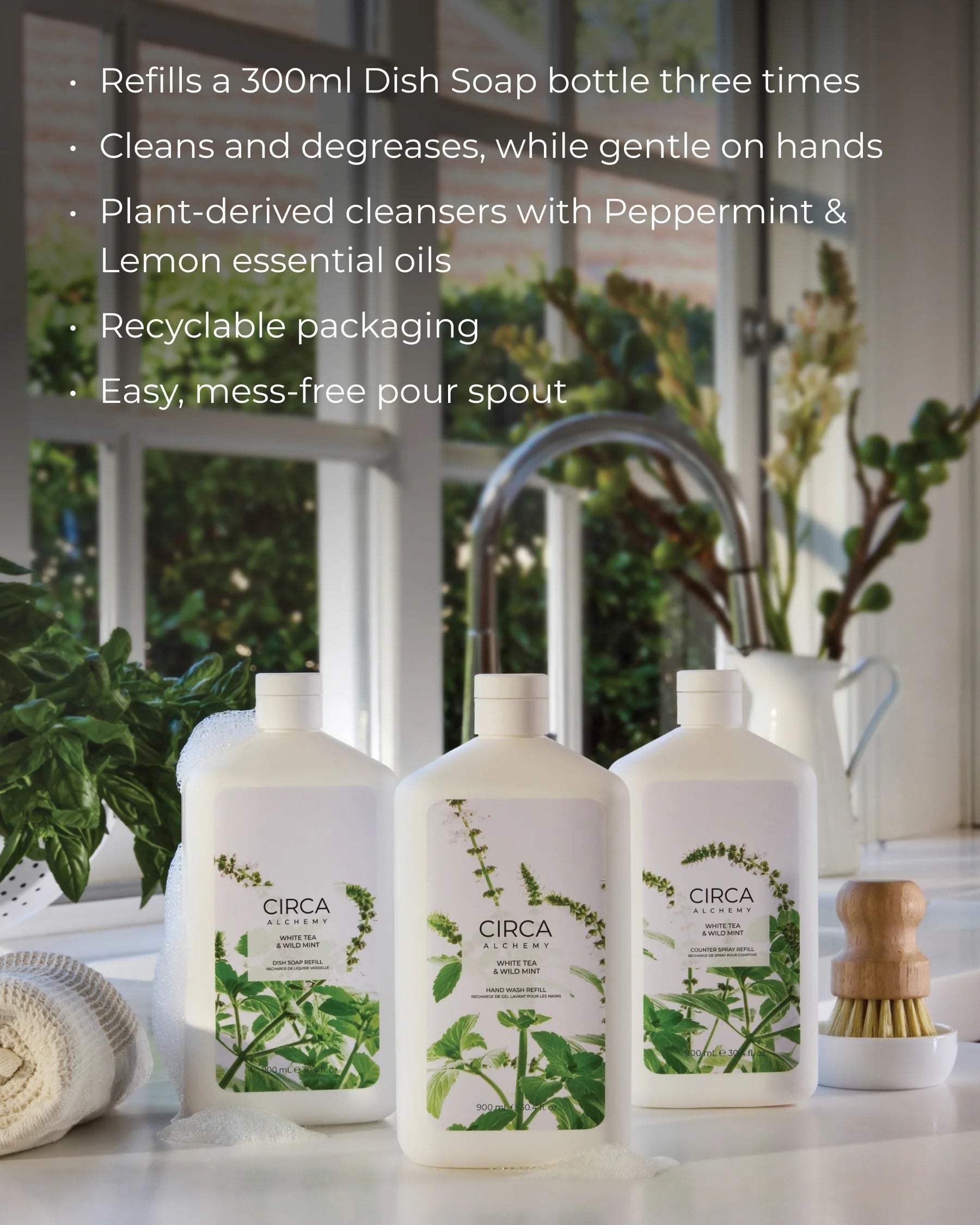 White Tea & Wild Mint Dish Soap Refill 900ml