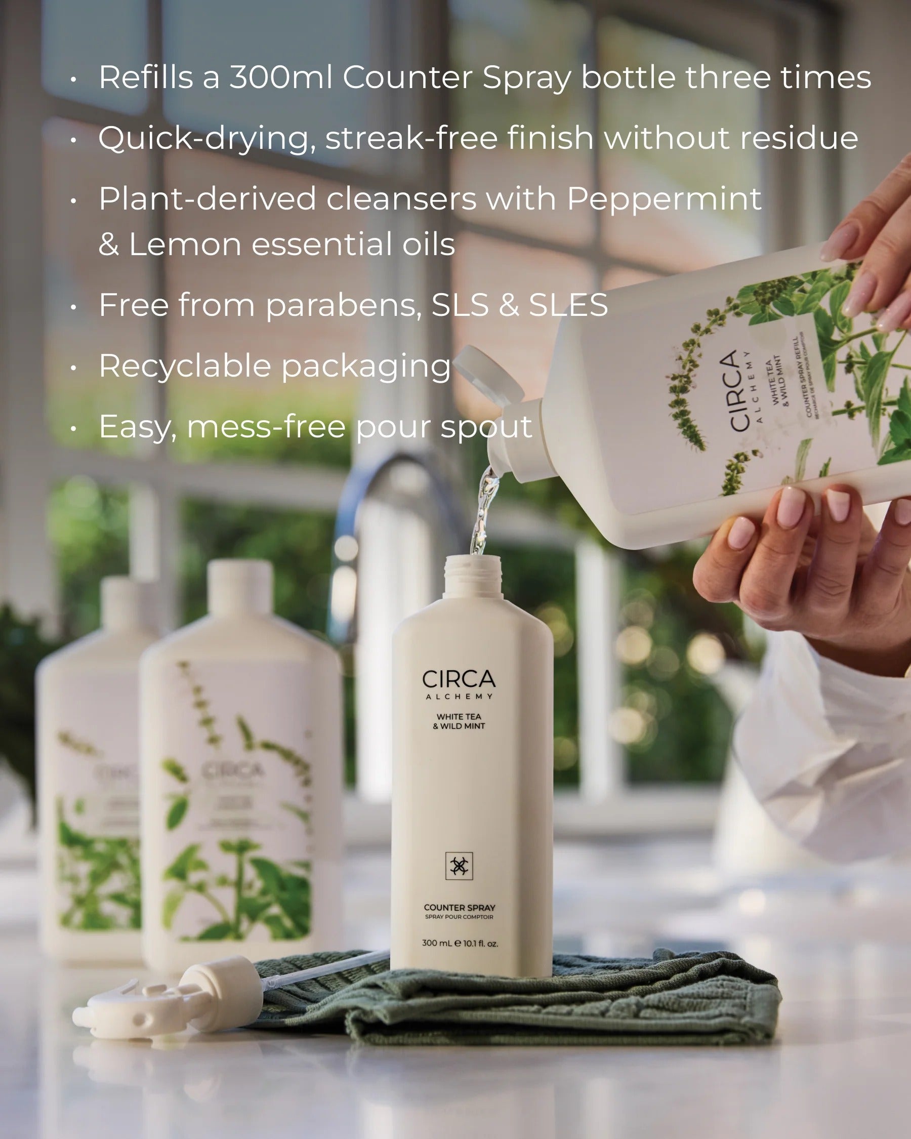 White Tea & Wild Mint Counter Spray Refill 900ml