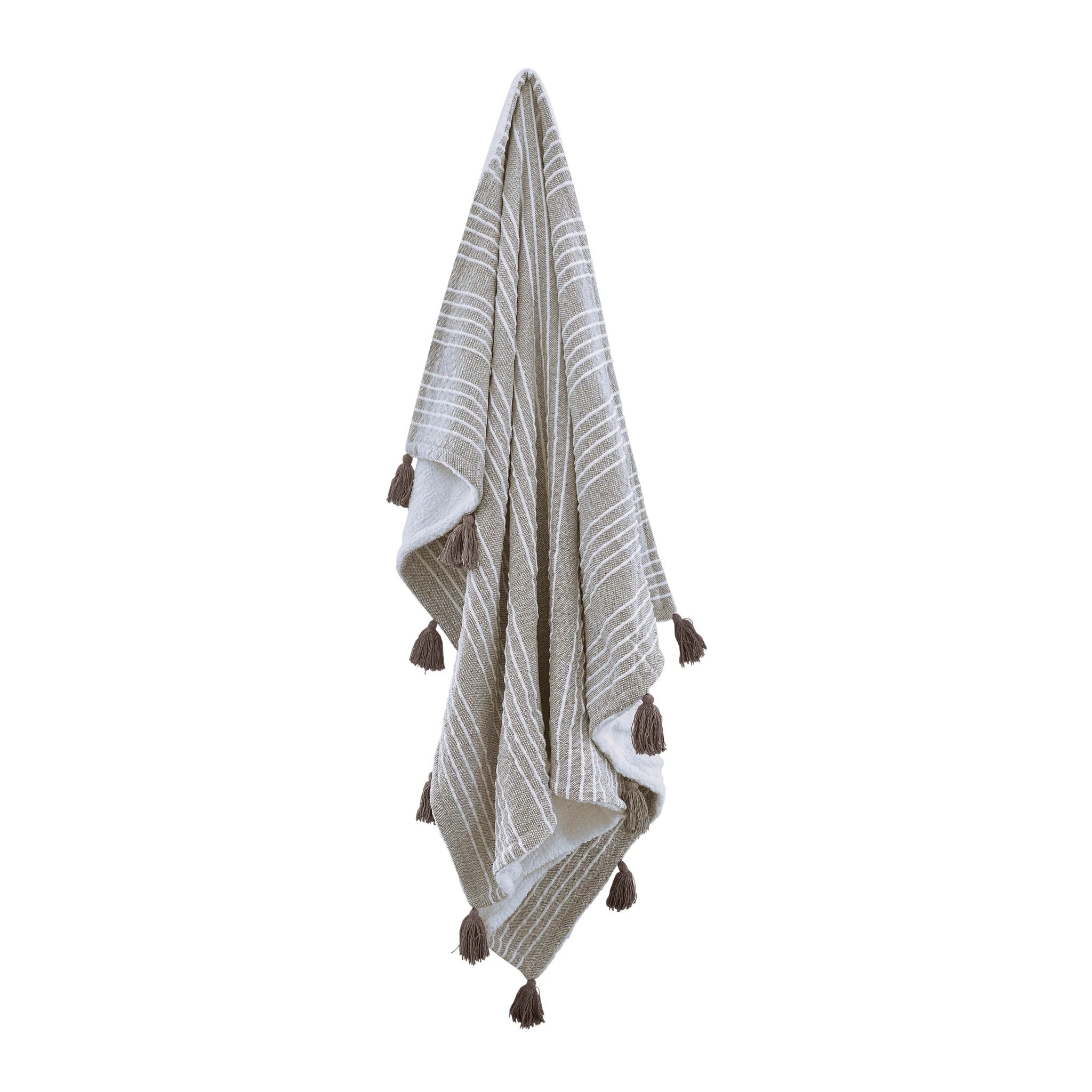 Mandy Stripe Throw Taupe & Ivory 130x170 cm