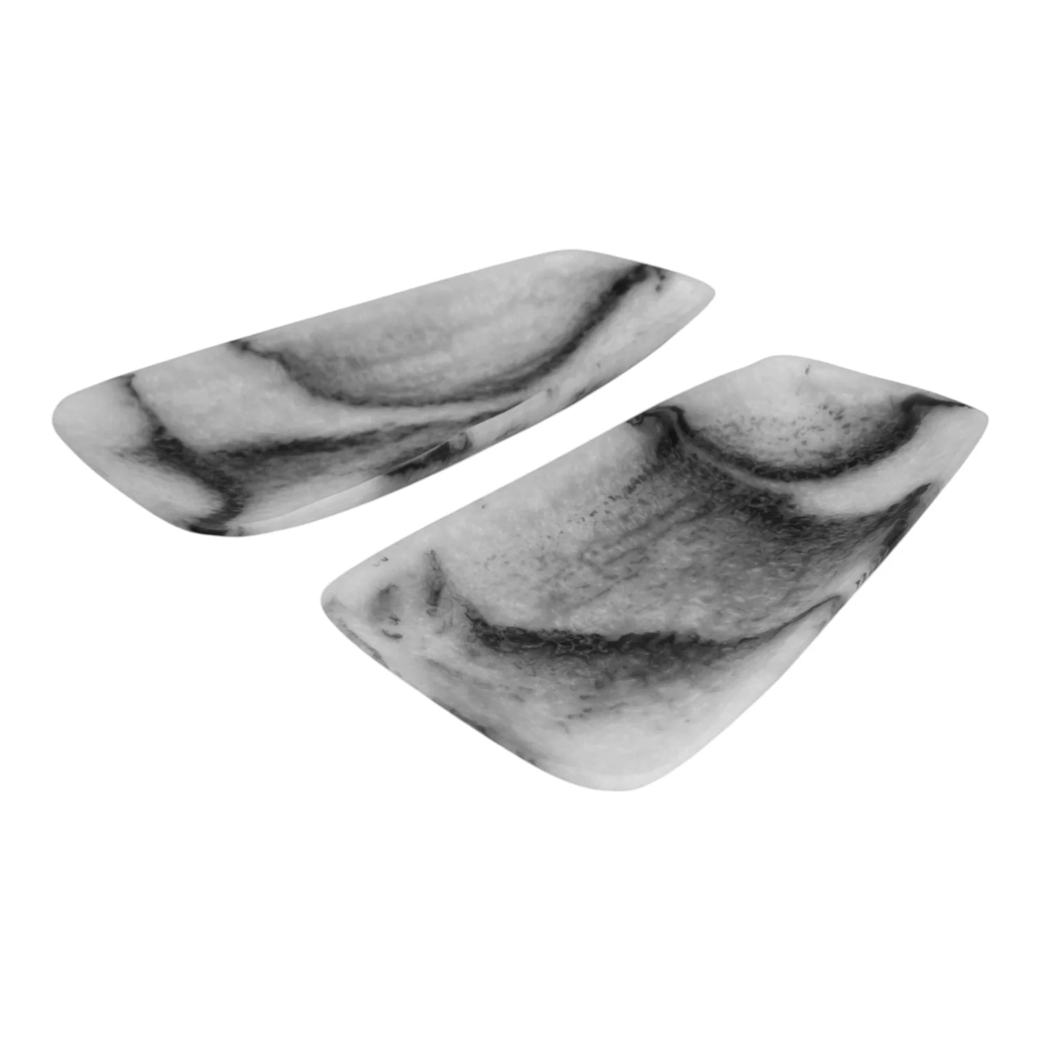 Orion Set of 2 Rectangular Trays Grey Stone Matt