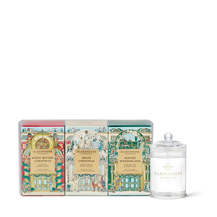 Candle Trio Winter Wonderland, Night Before Christmas, White Christmas 3x60g
