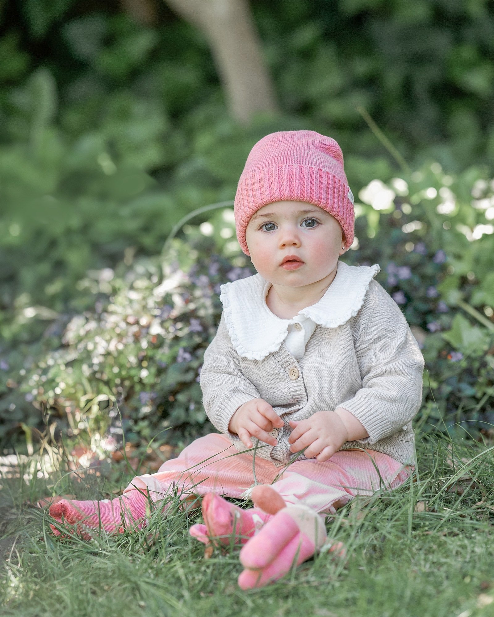Organic Beanie Rover/Winter  Rose /M