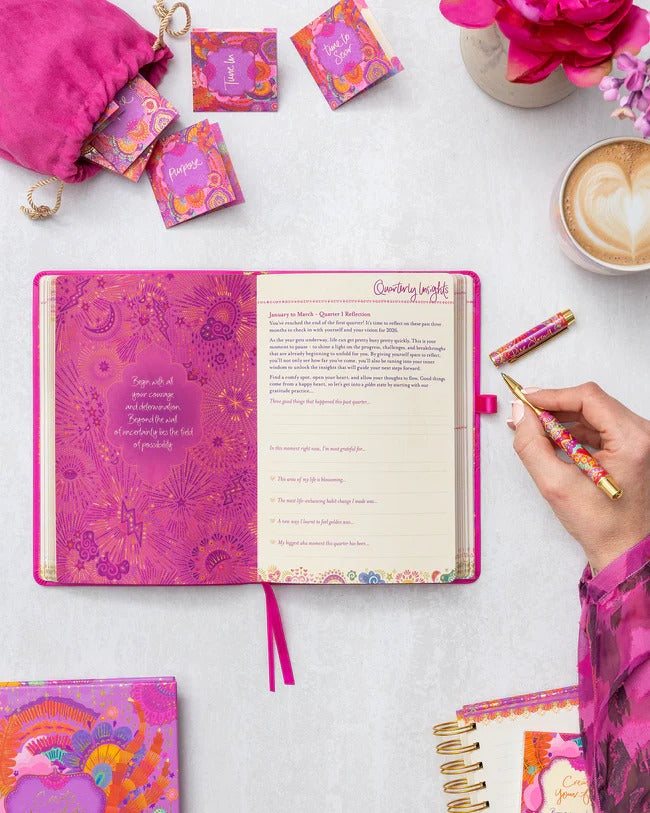 2026 Diary The Year to Rise Strong - Postively Pink