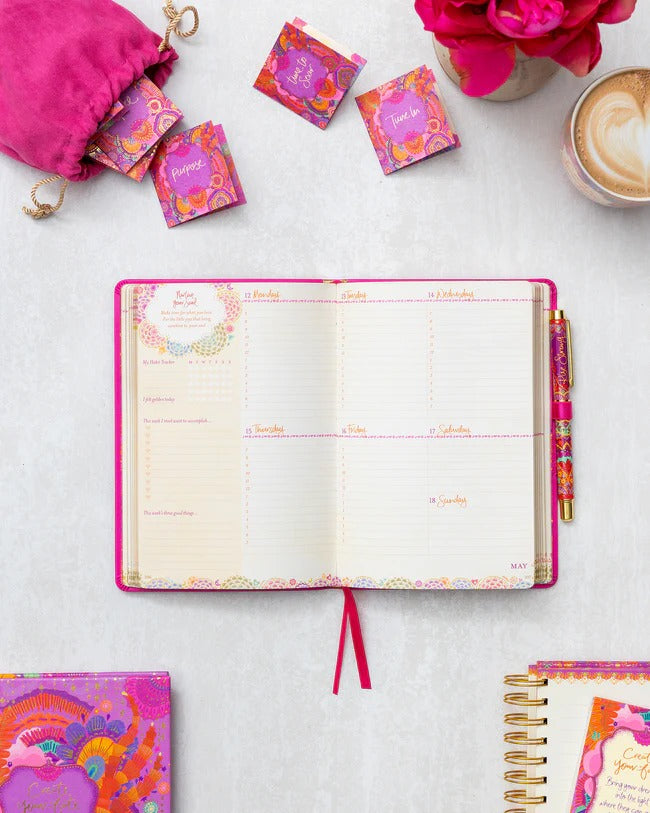 2026 Diary The Year to Rise Strong - Postively Pink