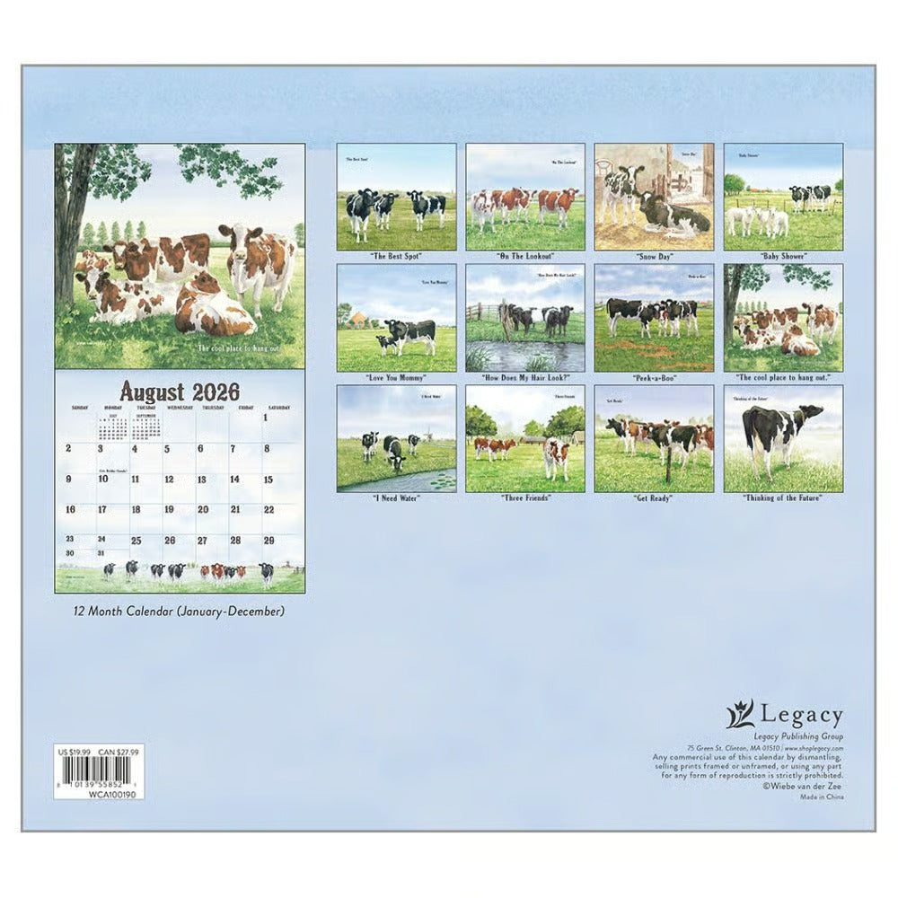 Cows in the Meadow Calendar 2026