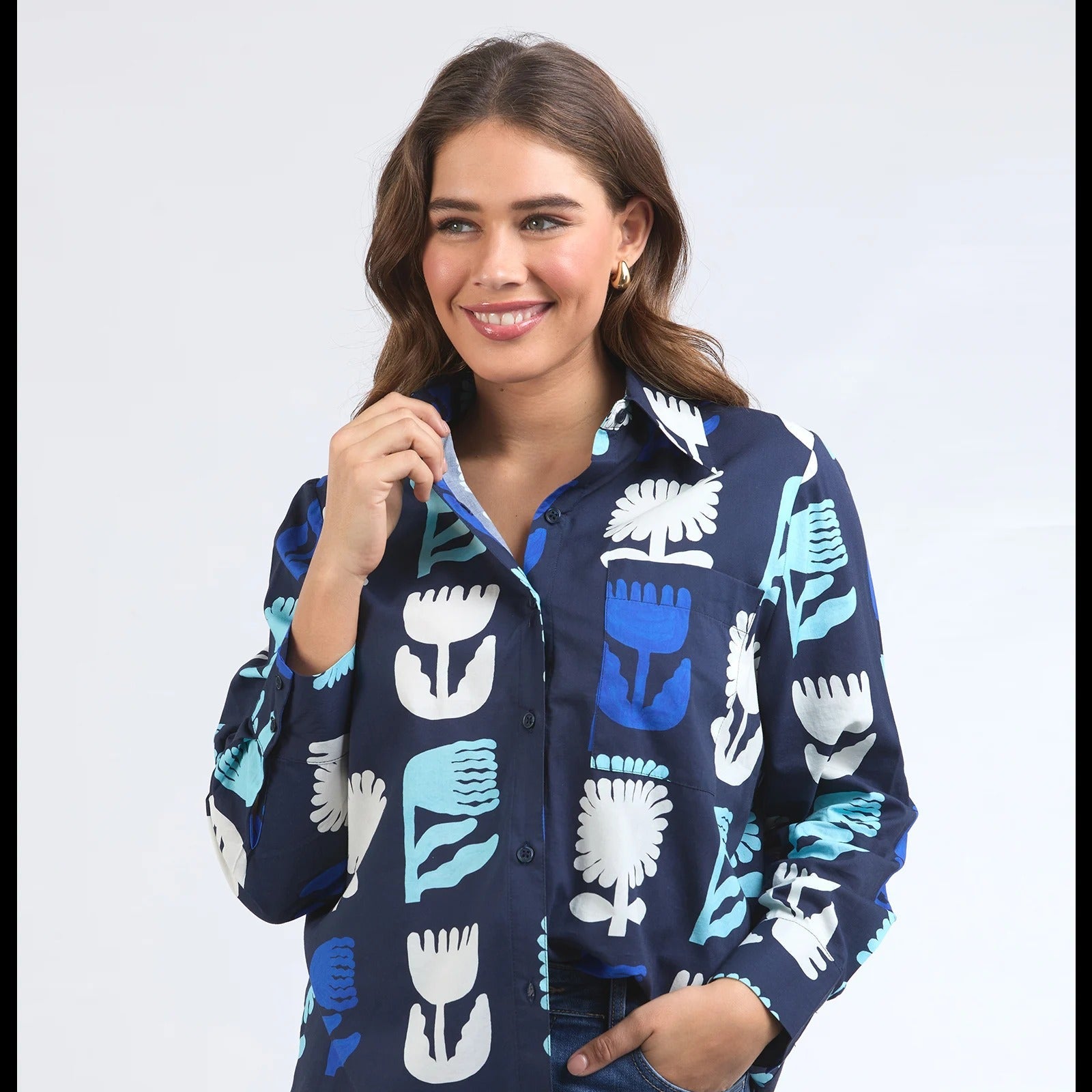 Madeline Stamer Shirt  Navy