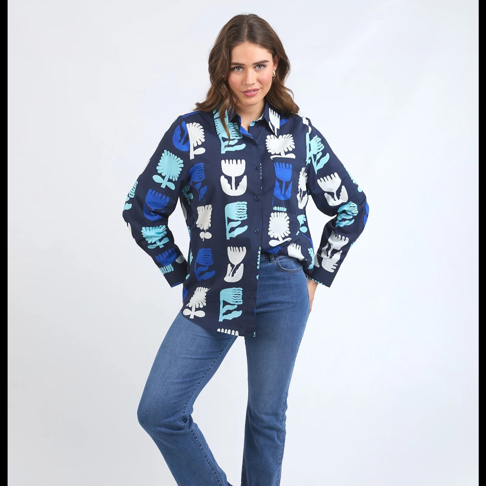 Madeline Stamer Shirt  Navy