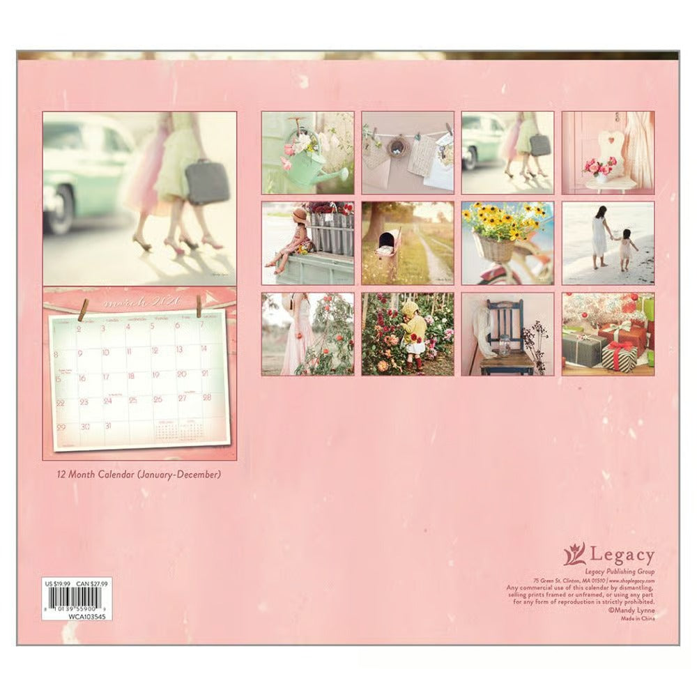 Vintage Pink Calendar 2026
