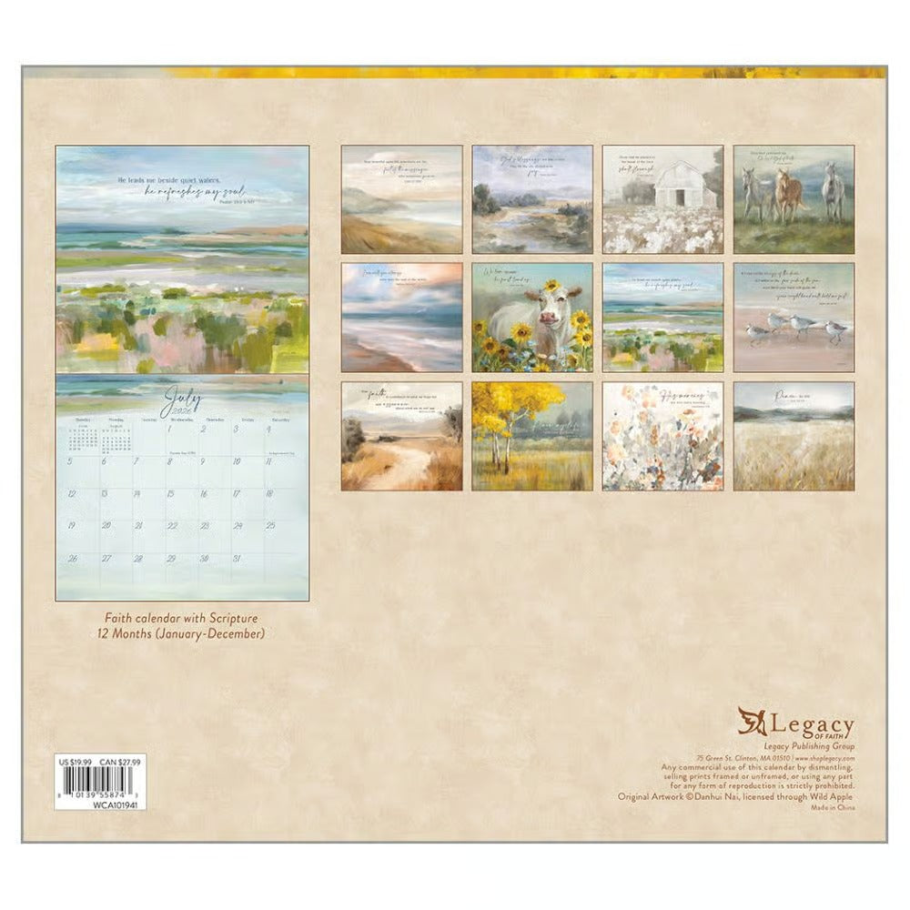 Light Gently Falling Calendar 2026