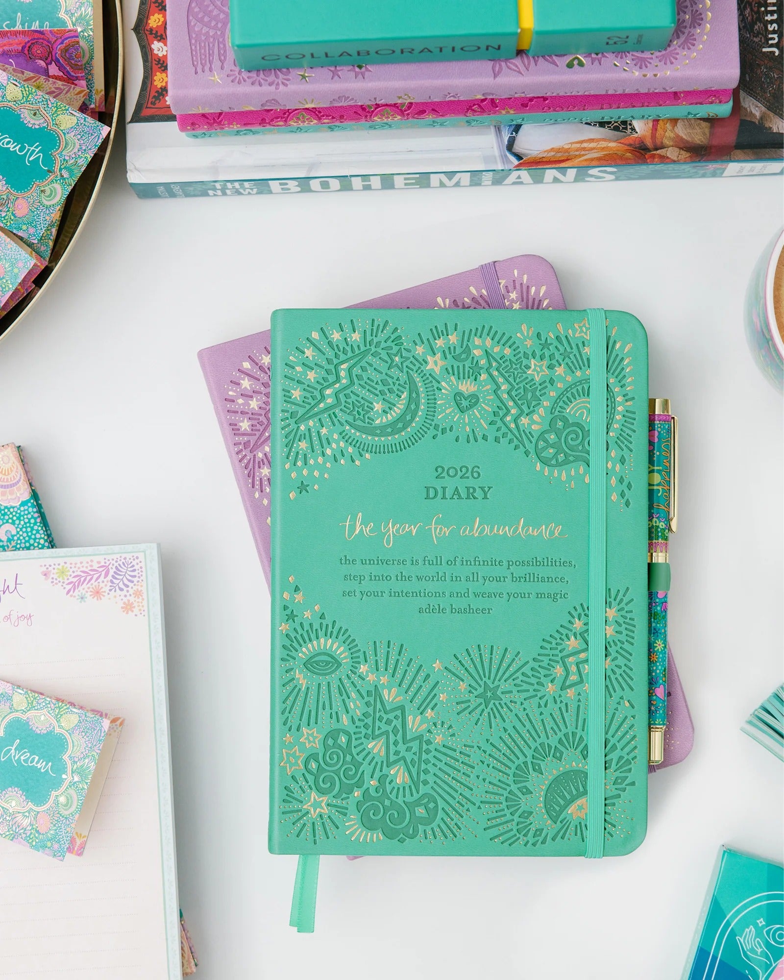 2026 Diary The Year for Abundance - Tahitian Turquoise