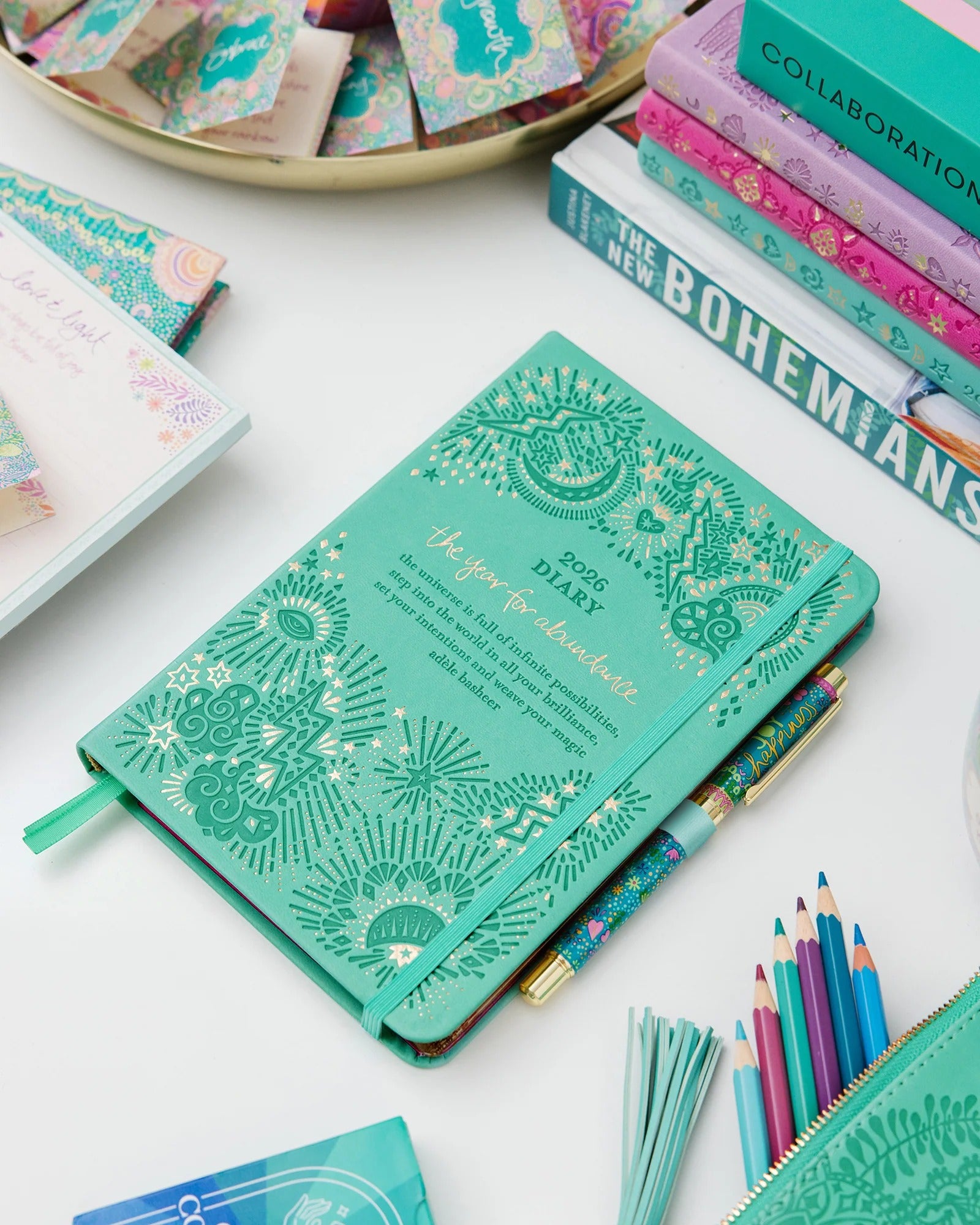 2026 Diary The Year for Abundance - Tahitian Turquoise