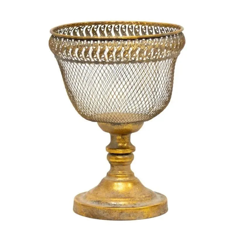 Golden Net Elegance Lustre Footed Bowl