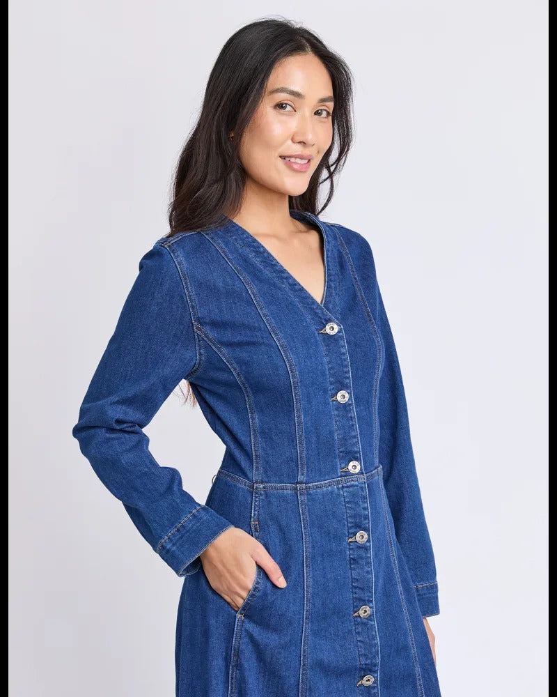 Mariella Denim Dress  Mid Blue Wash