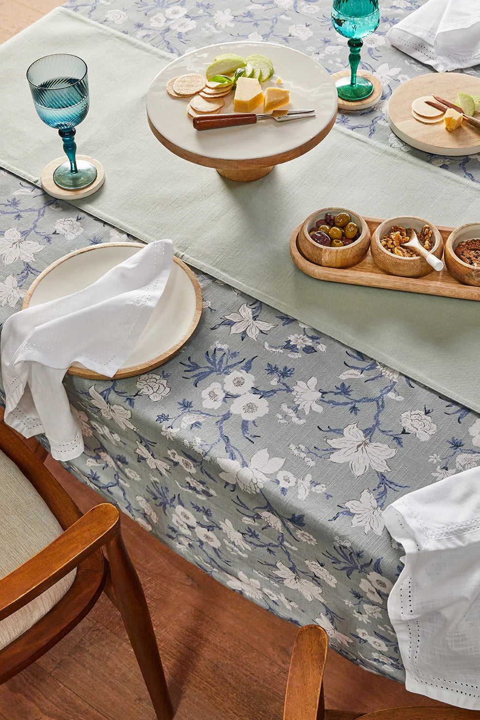 Nordhem Floral Runner Blue Grey Floral 14x180