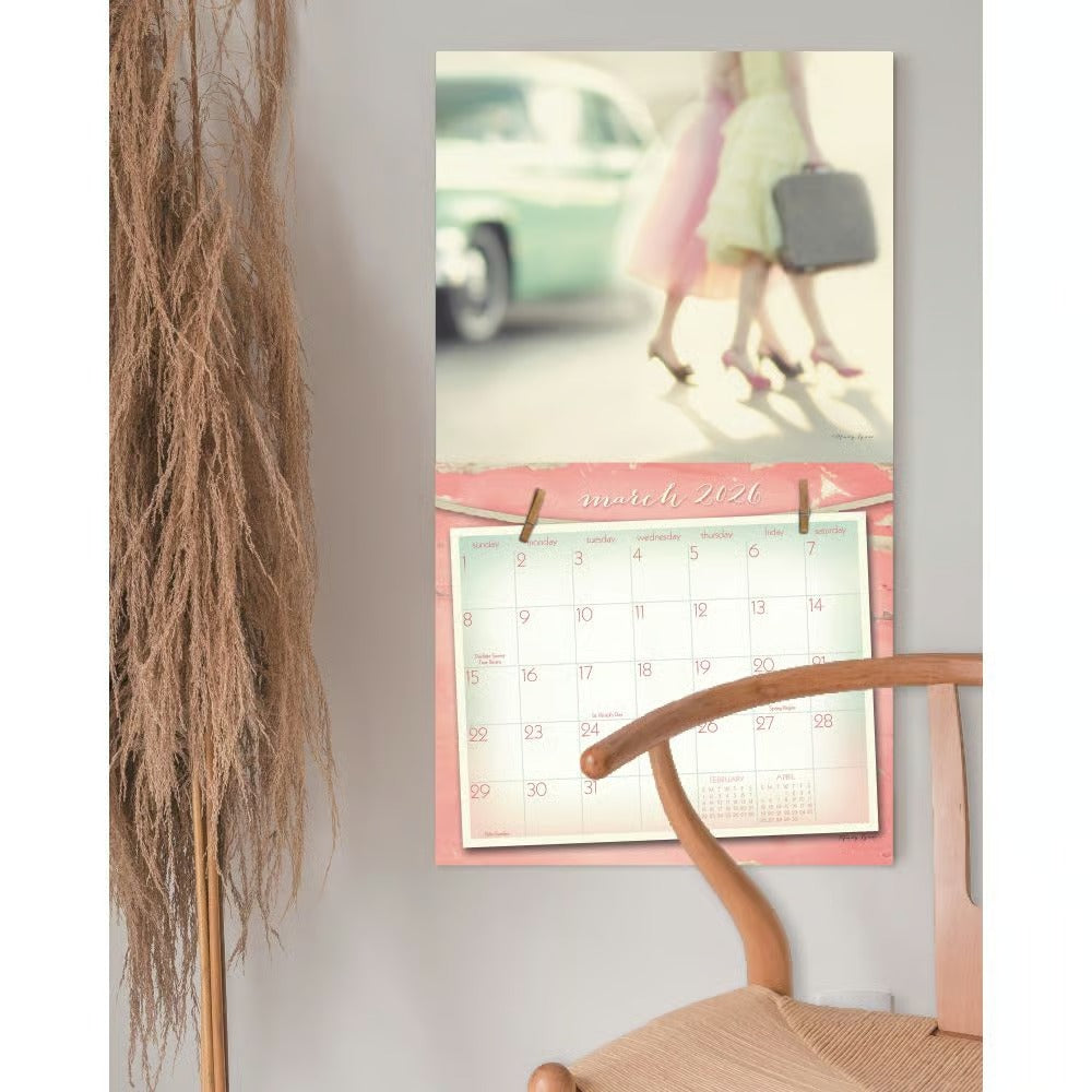 Vintage Pink Calendar 2026