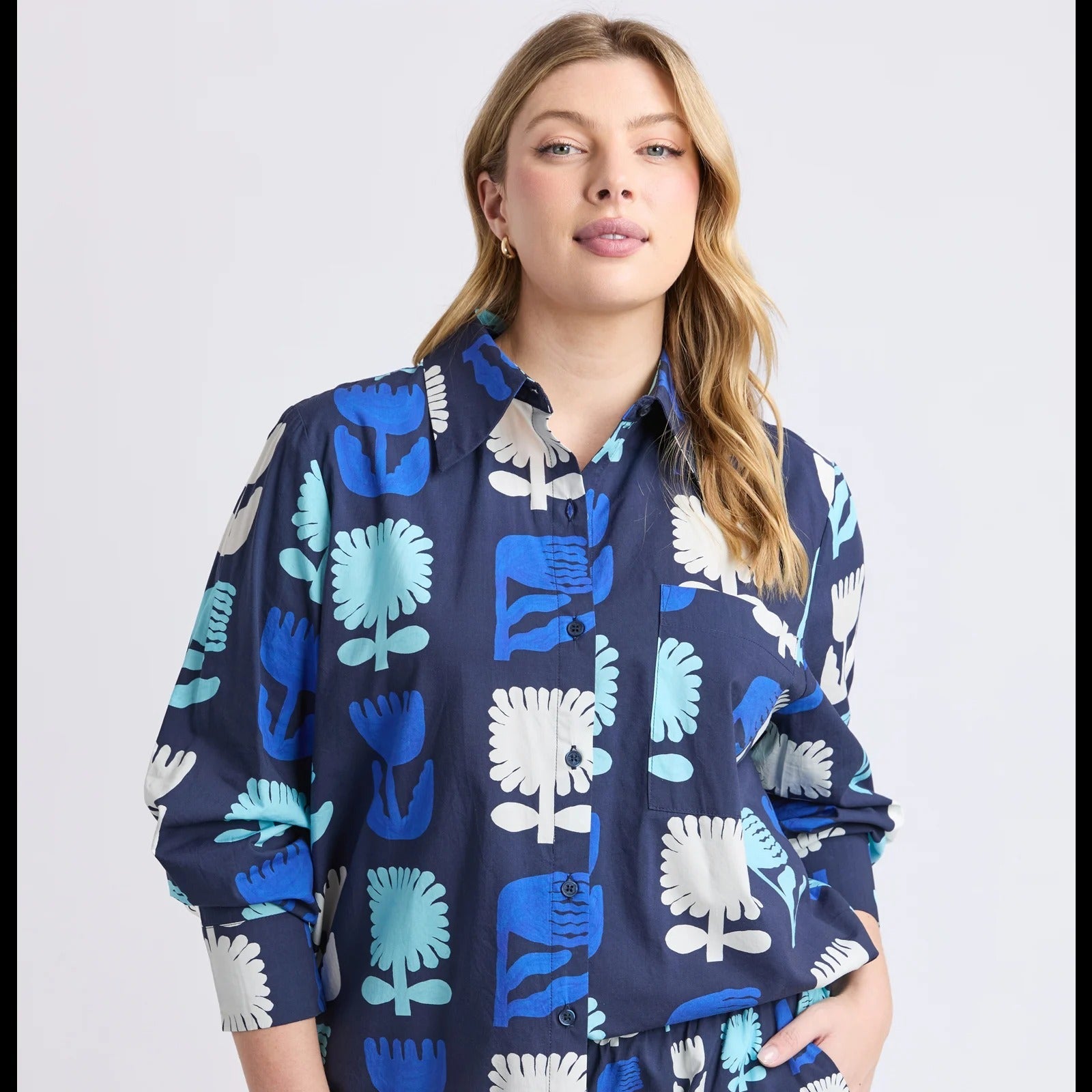 Madeline Stamer Shirt  Navy