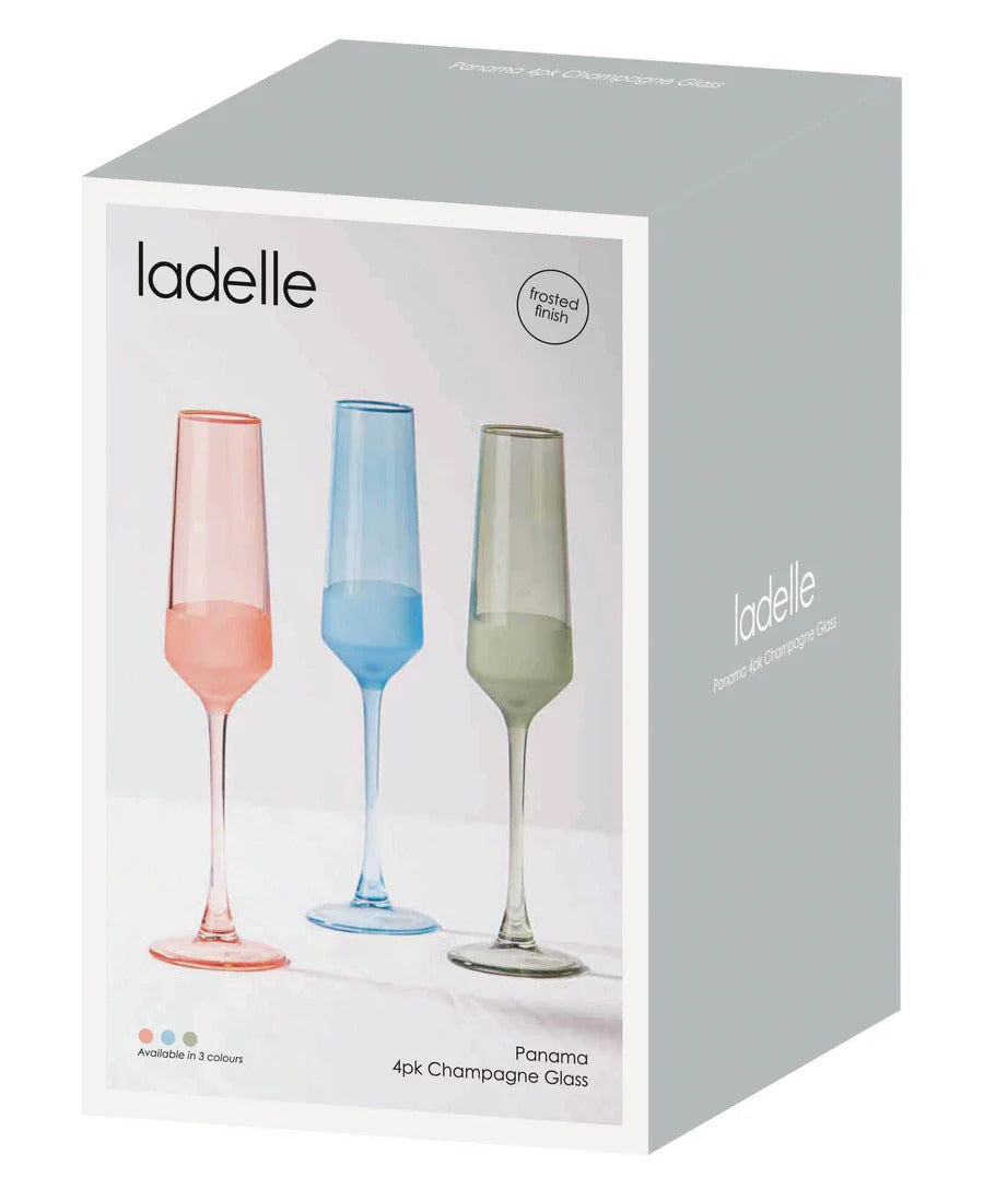 Panama Coral 4pk Champagne Glasses