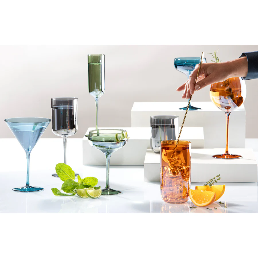 Verity Smoke 2pc  Champagne  Glass