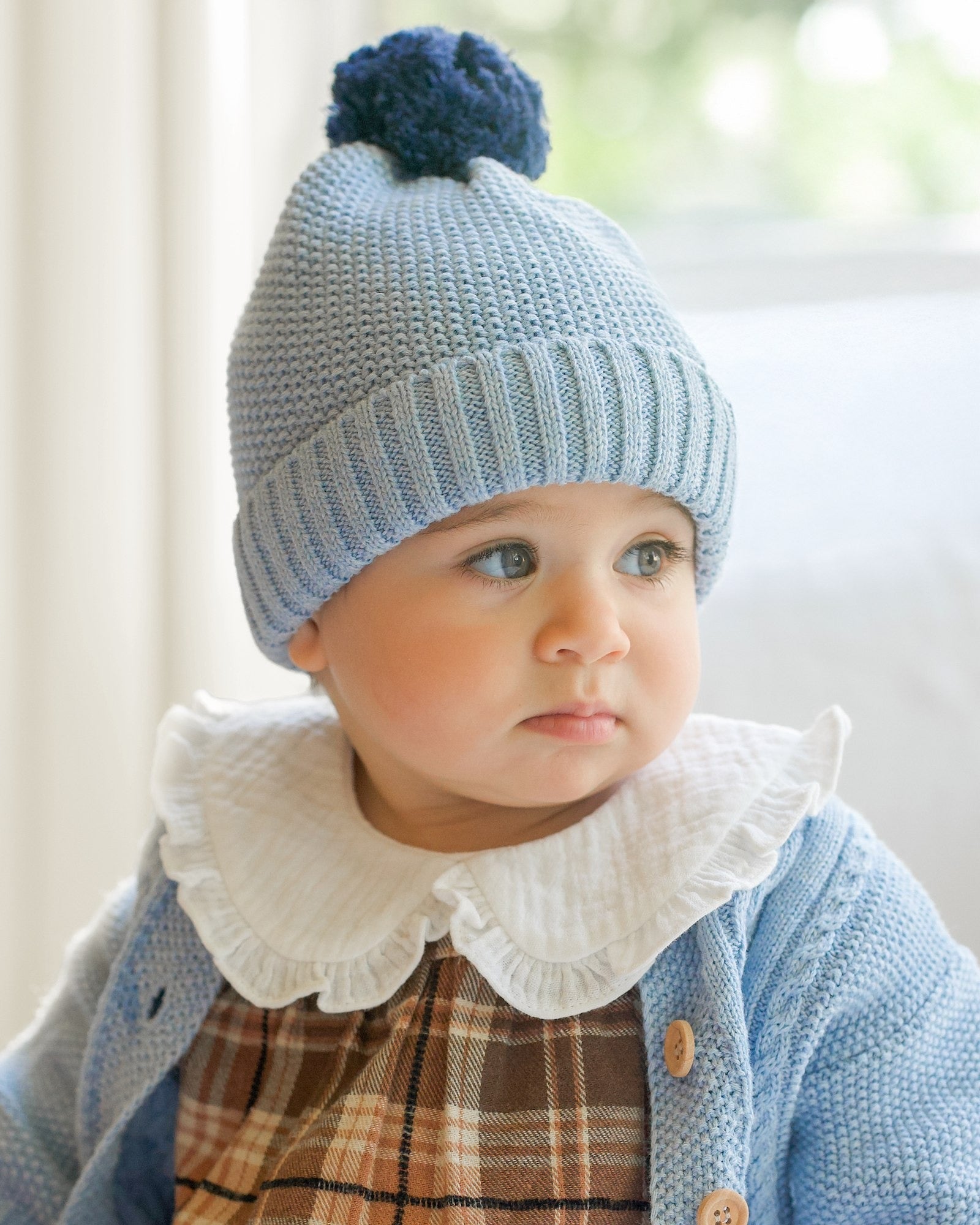 Organic Beanie Bobby/Bluebell /S