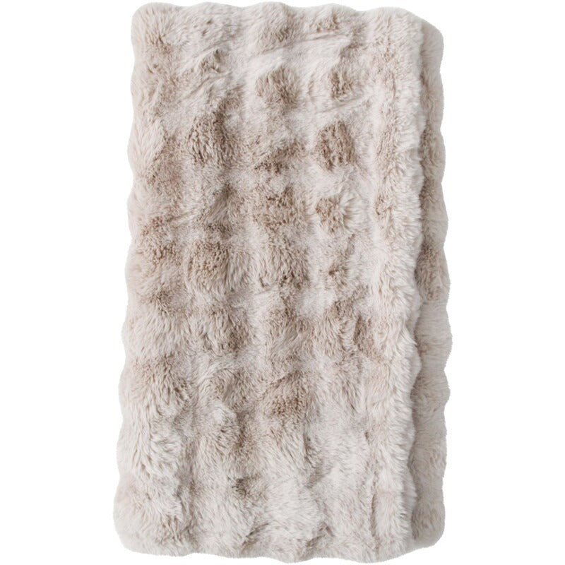 Faux Fur Throw Rug 130x150  Taupe