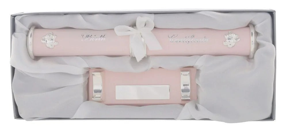 Birth Certificate Holder Pink