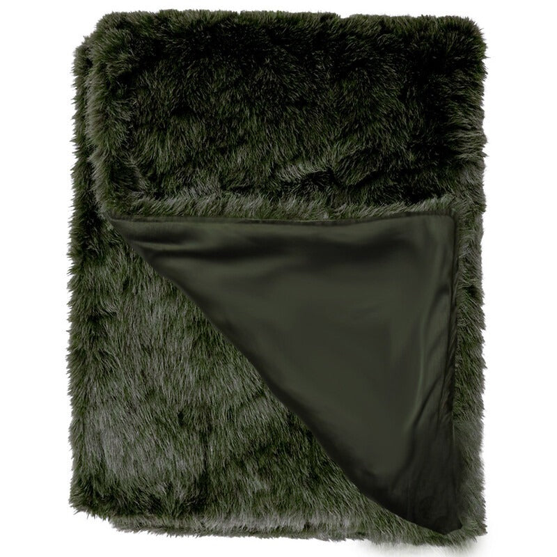 Faux Fur Throw - Green 130x150cm