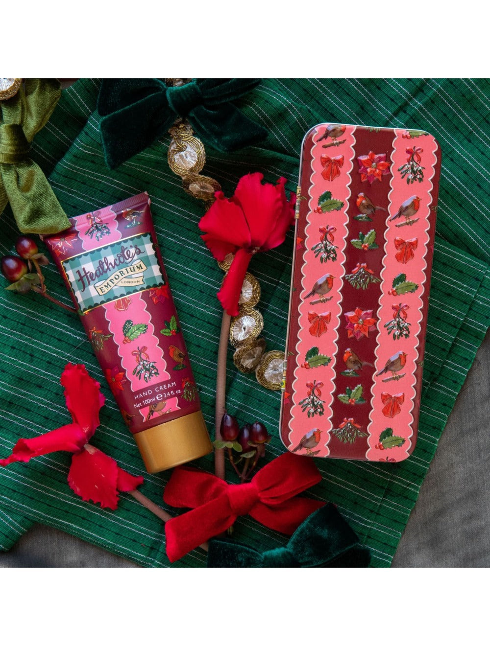 Heathcote's Emporium Festive Robin Hand Cream in Tin