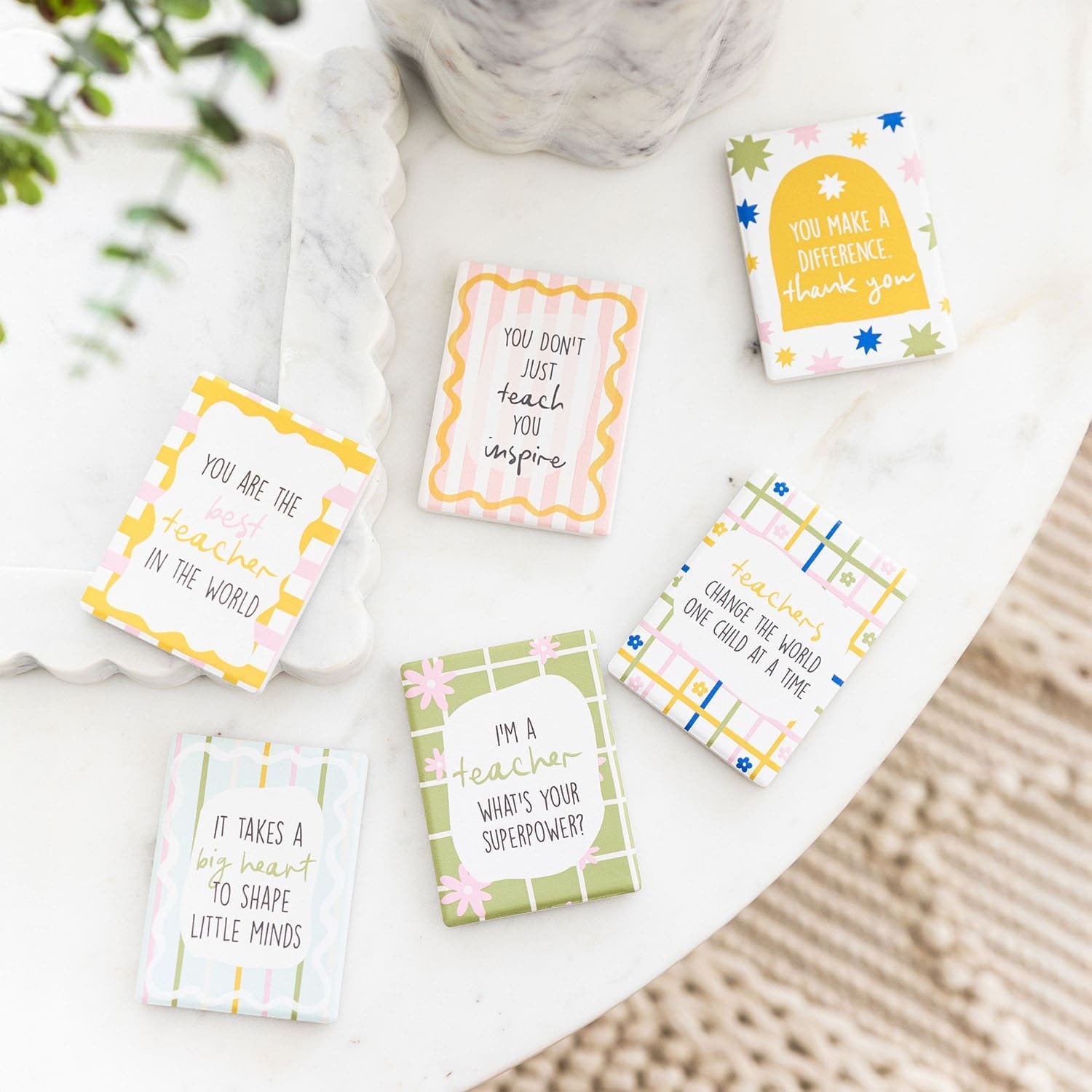 Teachers Change The World One Child At A Time Ceramic Magnet