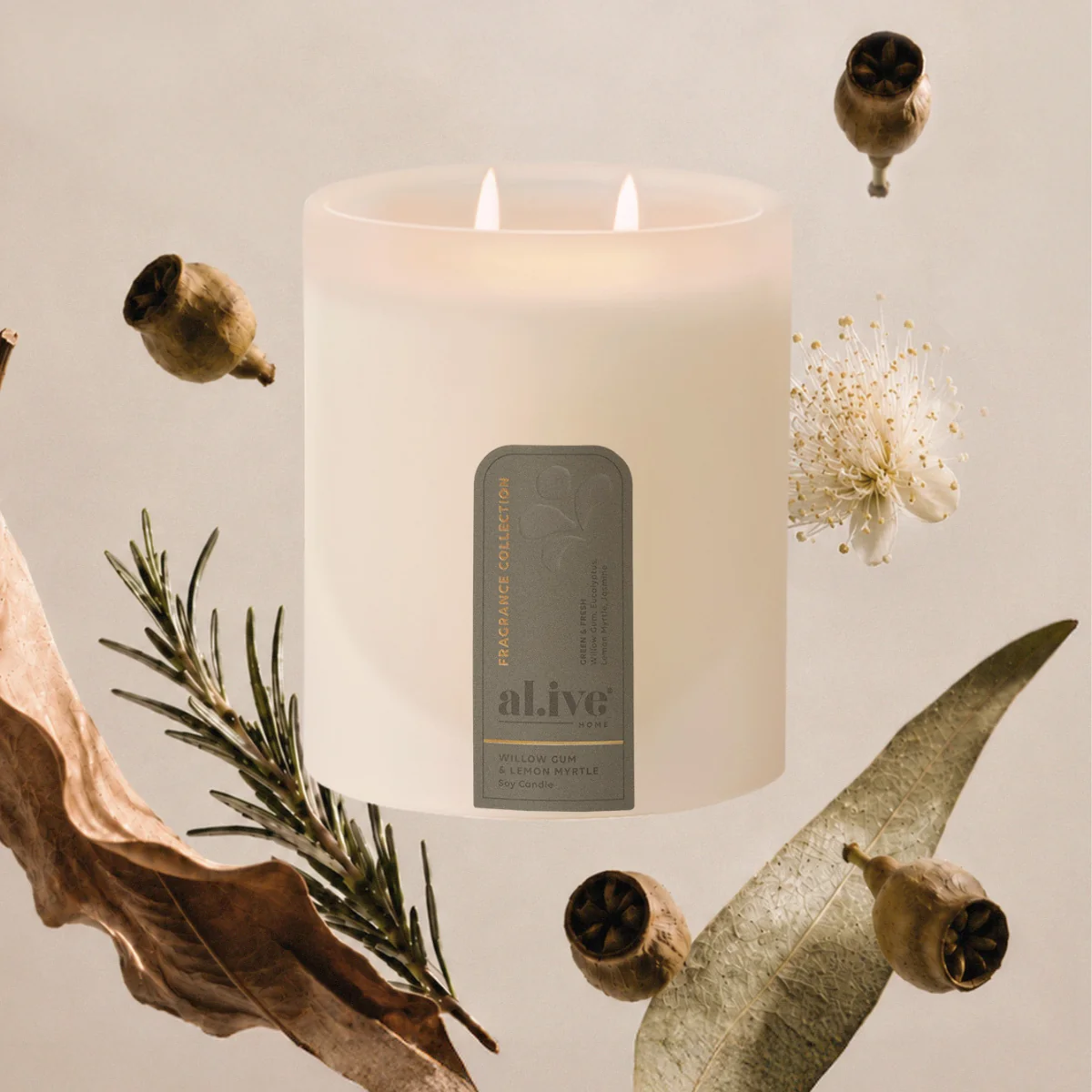 Willow Gum & Lemon Myrtle Soy Candle 330g