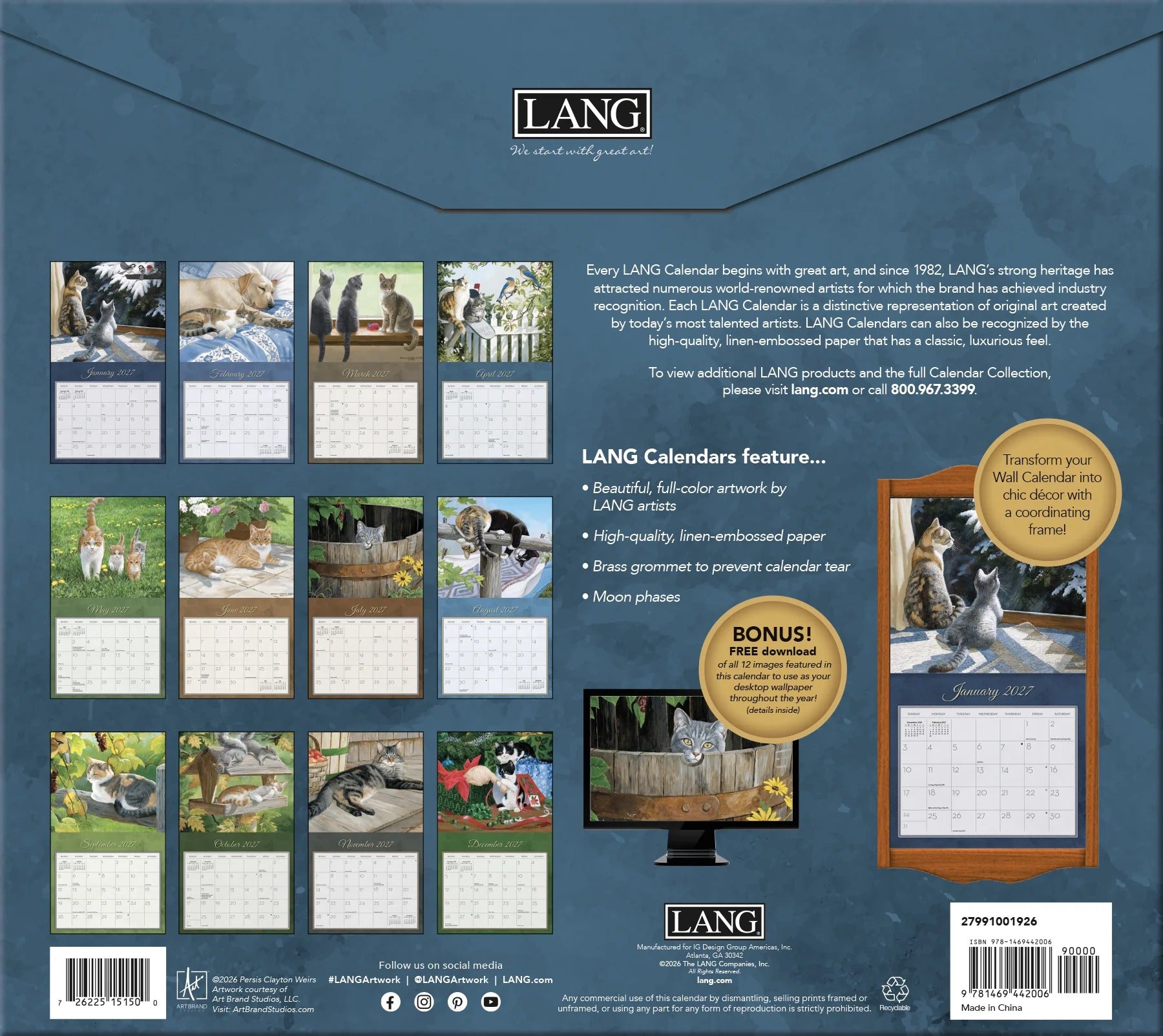 Love Of Cats 2027 Calendar
