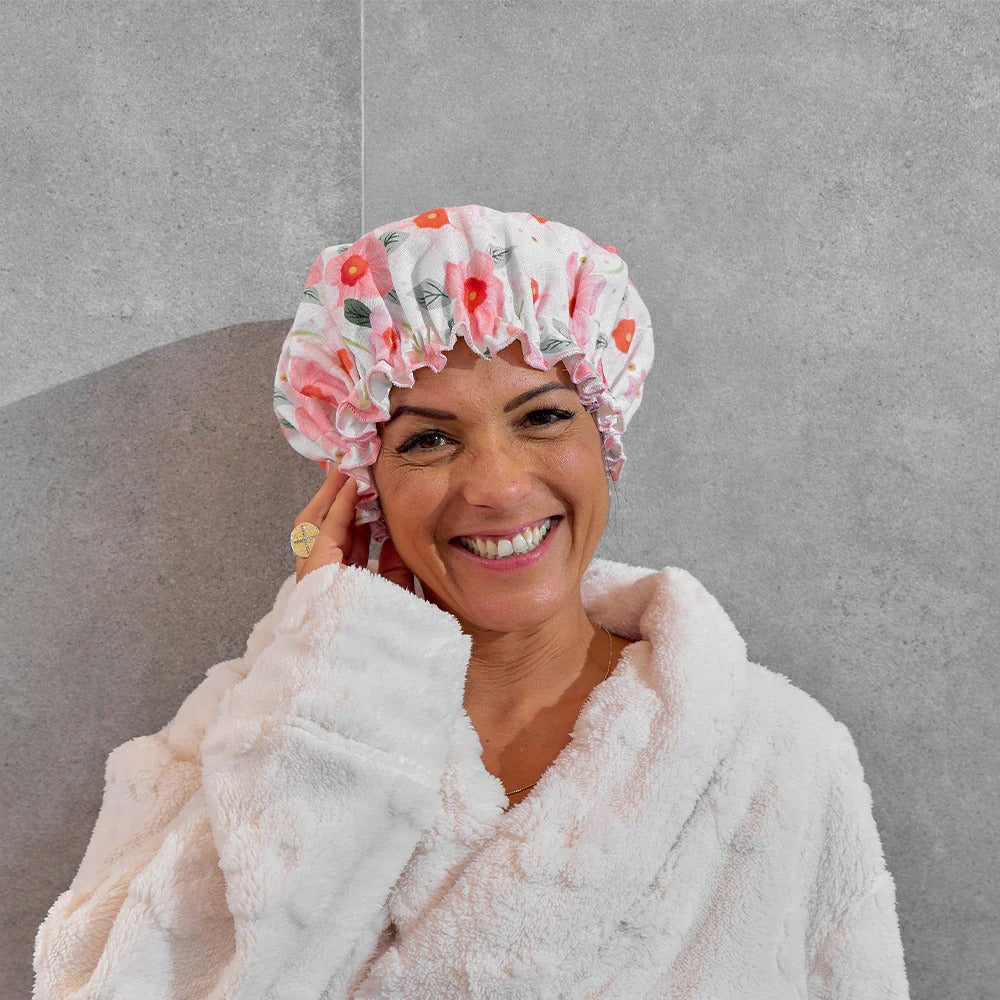 Meadow Blush Shower Cap