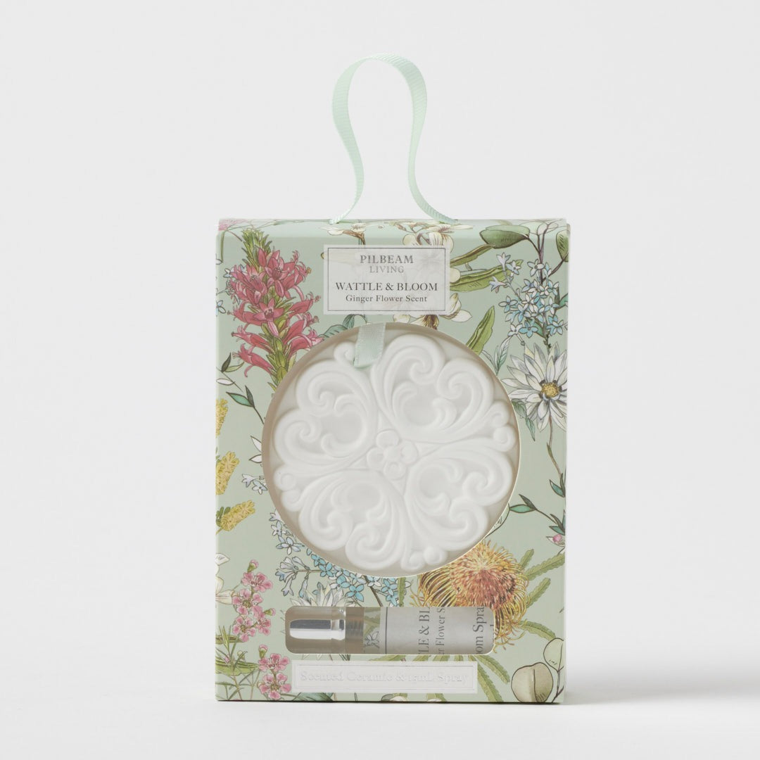 Wattle & Bloom Ginger Flower Ceramic Disc & Spray