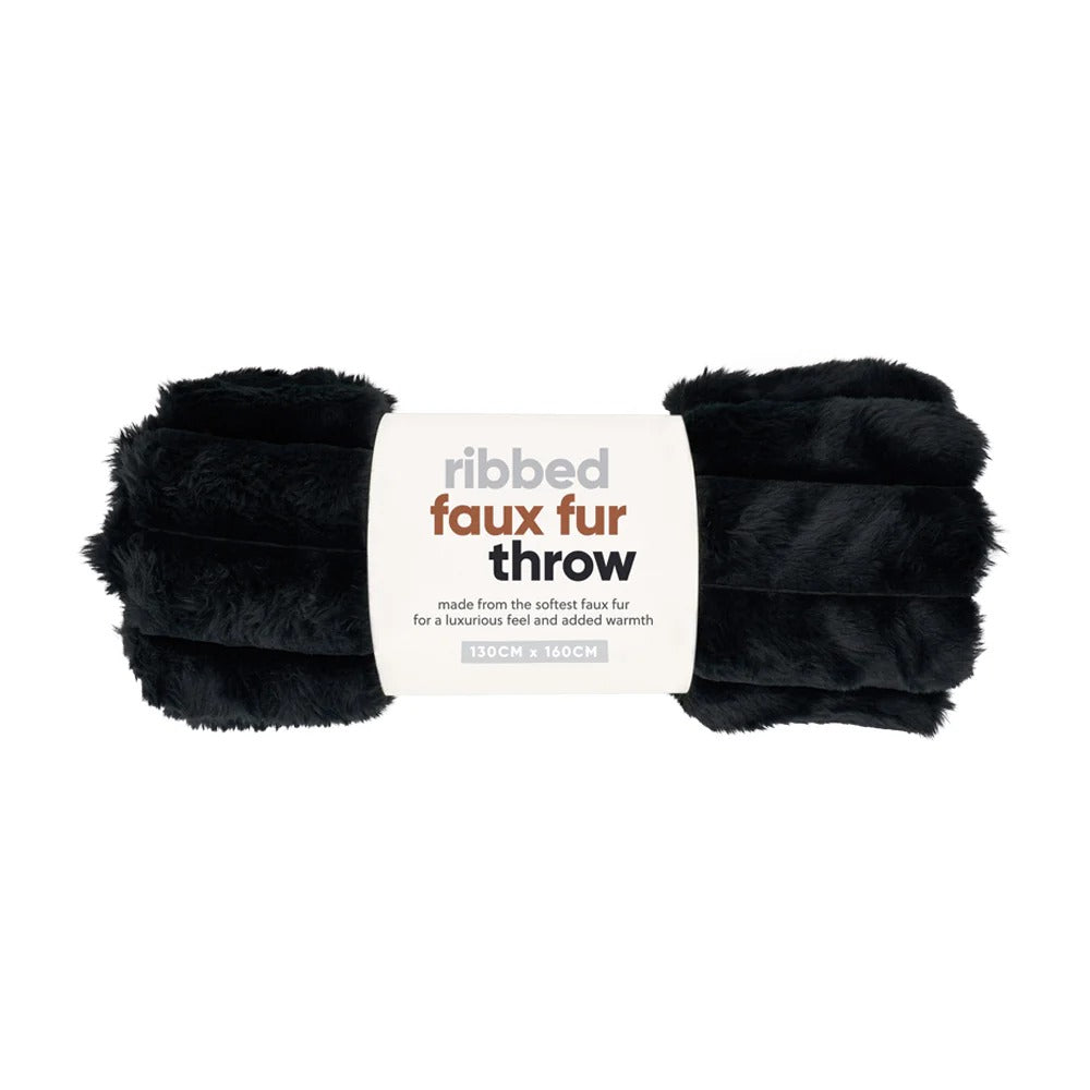 Ribbed Faux Fur Throw 130x160cm