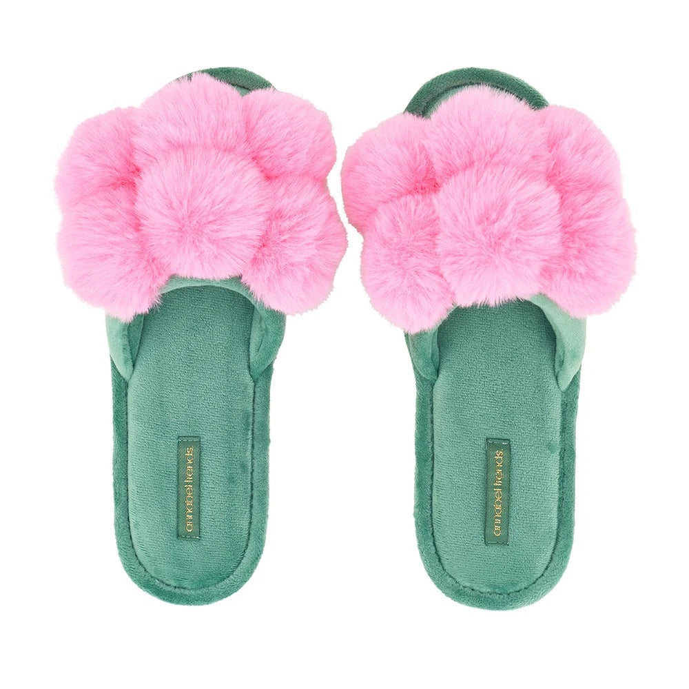 Slippers Luxe Pom Pom Candy Green M/L