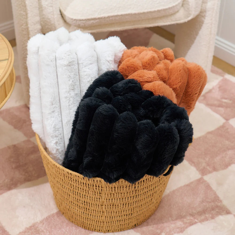 Ribbed Faux Fur Throw 130x160cm