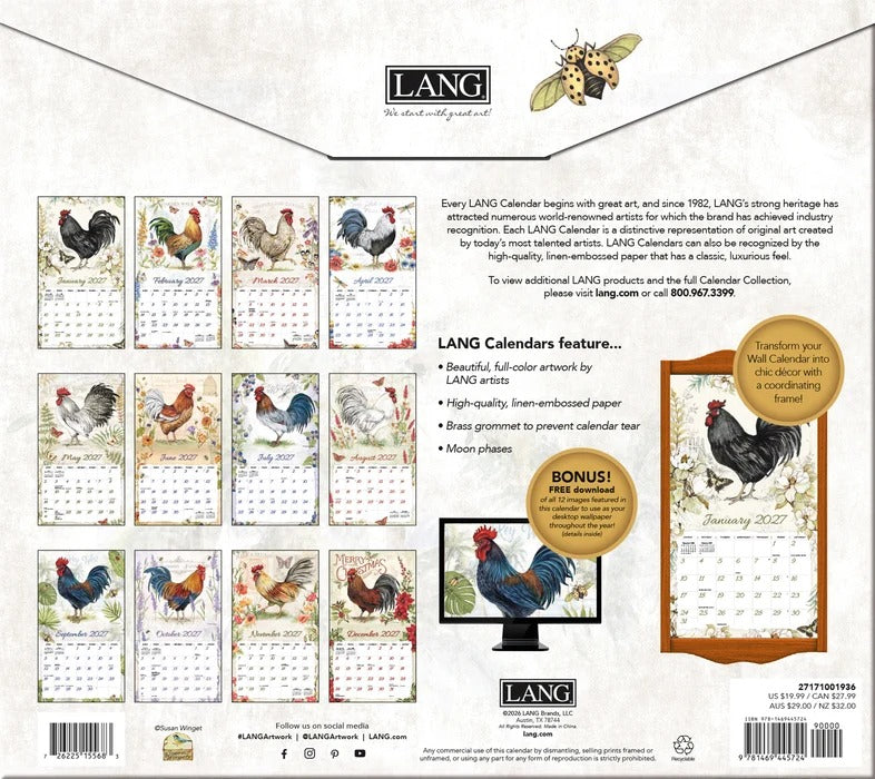 Proud Rooster 2027 Calendar