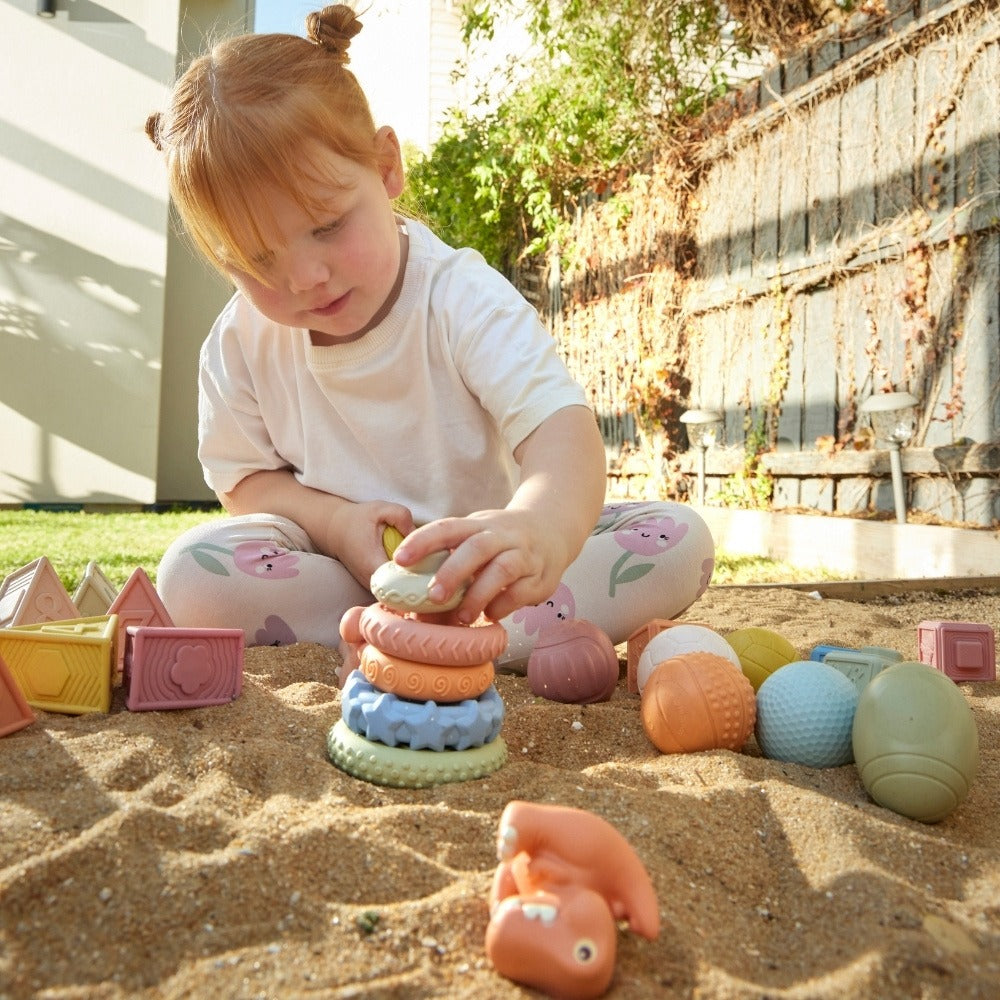 Jiggle & Giggle Eco- Friendly Dinosaur Stacker