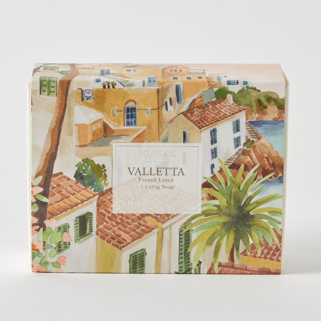 Valletta Scented Soap Gift Set of 2 French Linen